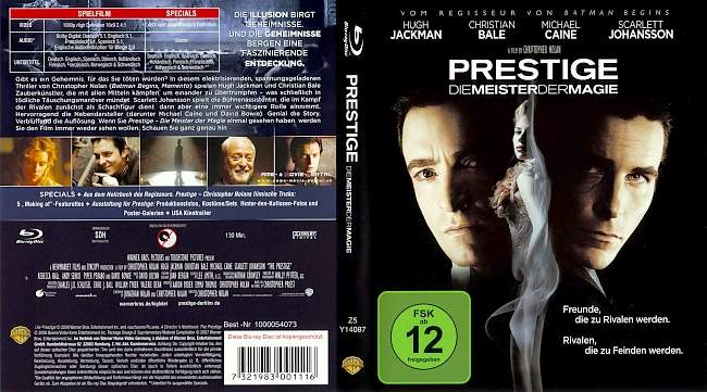 Prestige Hugh Jackman Christian Bale blu ray cover german