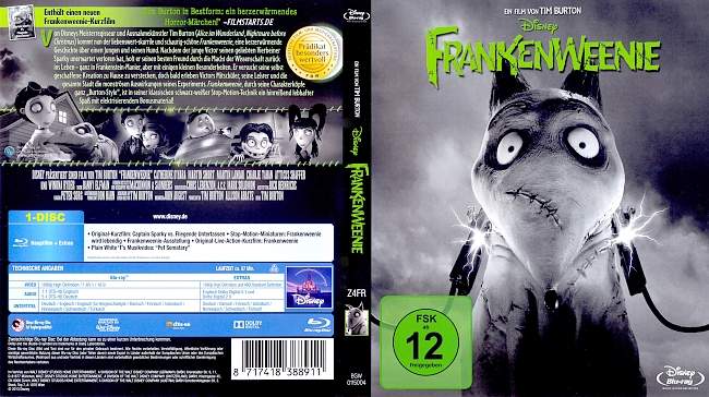 Frankenweenie german blu ray cover