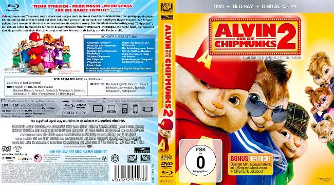Alvin und die Chipmunks 2 german blu ray cover