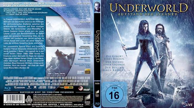 Underworld 3 Aufstand der Lykaner blu ray cover german