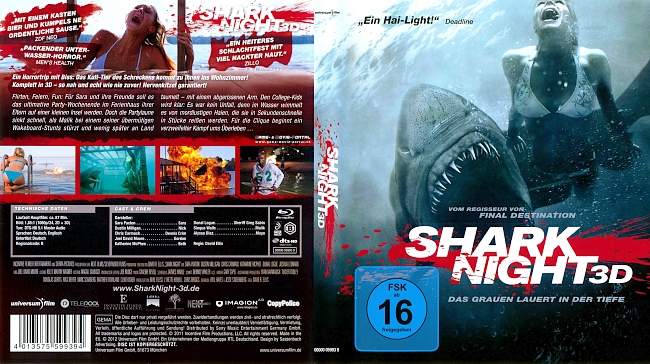 Shark Night 3D Blu ray blu ray cover german