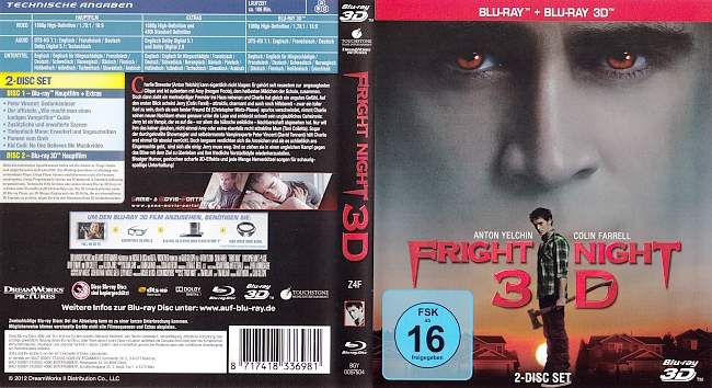 Fright Night 3D blu ray cover german