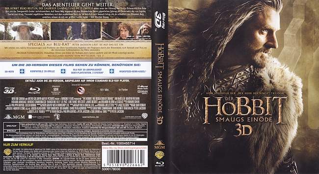 Der Hobbit Smaugs Einoede 3D blu ray cover german