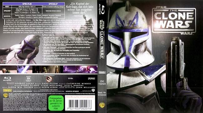 Star Wars The Clone Wars Der Film blu ray cover german