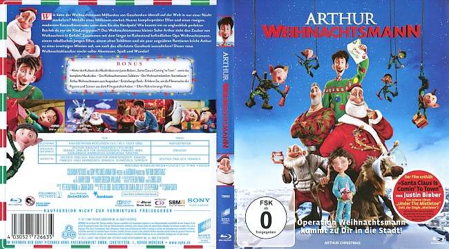Arthur Weihnachtsmann blu ray cover german