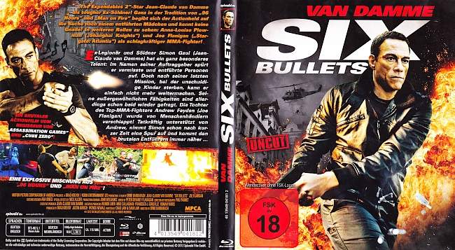 Six Bullets Jean Claude Van Damme Uncut blu ray cover german