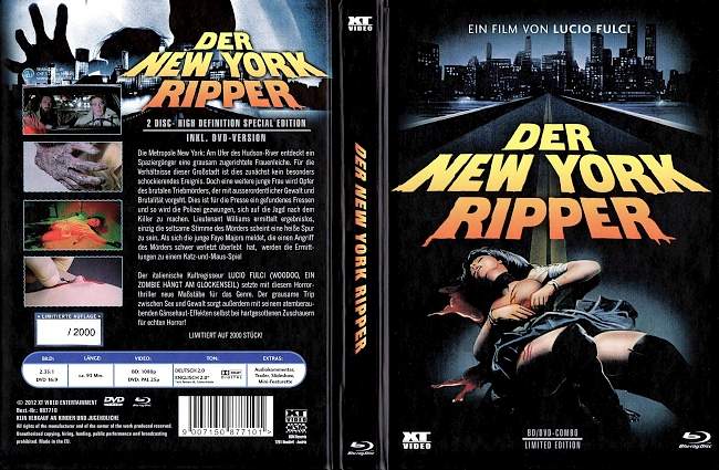 Der New York Ripper Lucio Fulci german blu ray cover
