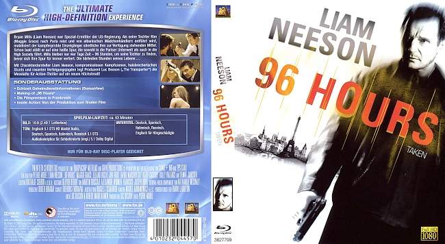 96 Hours Bluray blu ray cover german