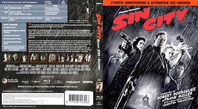 Sin City XXL Edition Recut blu ray cover german