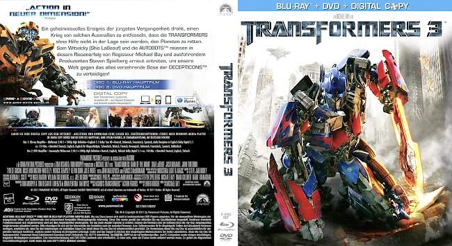 Transformers 3 The Dark Moon blu ray cover german