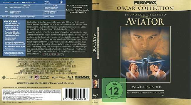 The Aviator Leonardo Di Caprio german blu ray cover