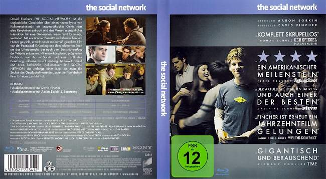 Social Network Jesse Eisenberg blu ray cover german