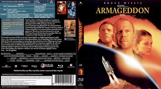 Armageddon german blu ray cover