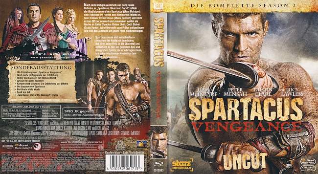 Spartacus TV Vengeance Staffel 2 Season 2 S02 Spartacus blu ray cover german