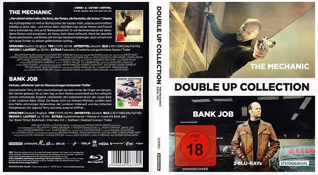 The Mechanic Bank Job Jason Statham Double Collection german blu ray cover