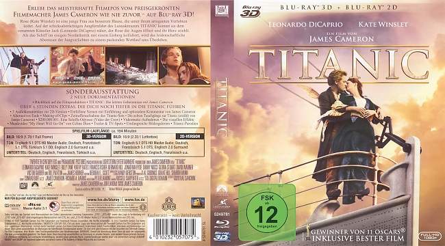 Titanic 3D Bluray blu ray cover german