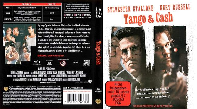 Tango and Cash Uncut blu ray cover german