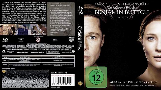 Der seltsame Fall des Benjamin Button blu ray cover german