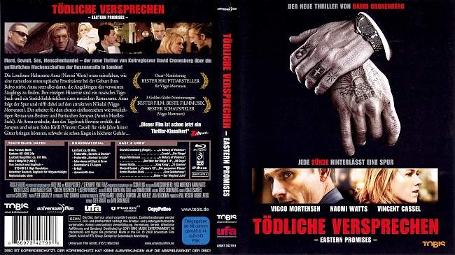 Toedliche Versprechen Eastern Promises blu ray cover german