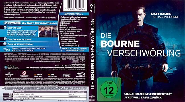 Die Bourne Verschwoerung Jason Bourne german blu ray cover