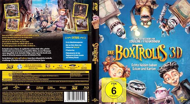 Die Boxtrolls 3D blu ray cover german