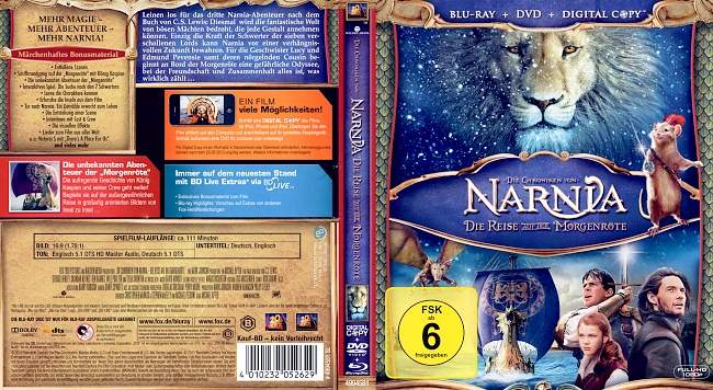 Die Chroniken von Narnia Die Reise der Morgenroete german blu ray cover