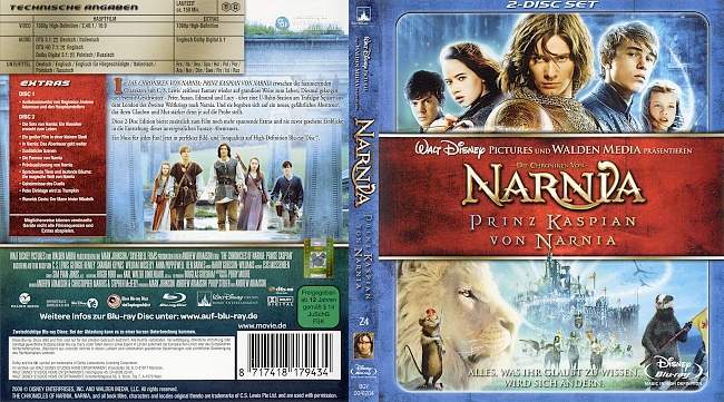 Die Chroniken von Narnia Prinz Kaspian von Narnia german blu ray cover