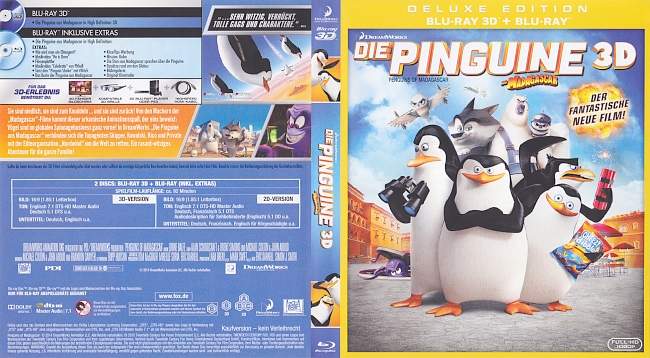 Die Pinguine aus Madagaskar 3D blu ray cover german