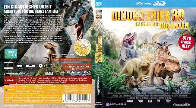 Dinosaurier 3D Im Reich der Giganten blu ray cover german