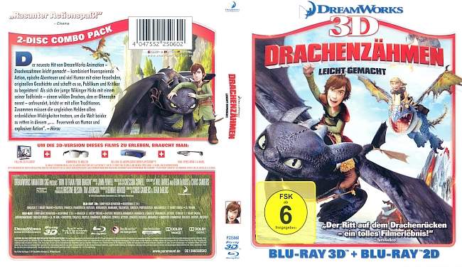 Drachenzaehmen leicht gemacht 3D blu ray cover german