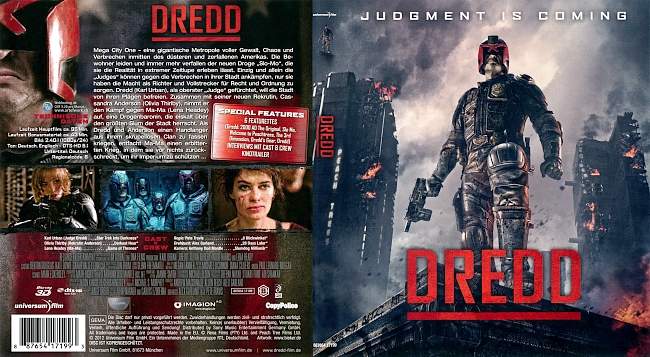 Dredd Judgment is Coming german blu ray cover