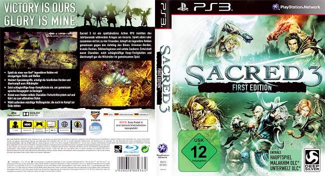 Sacred 3 german ps3 cover