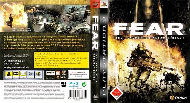 FEAR First Encounter Assault Recon german ps3 cover