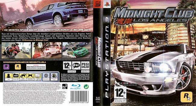 Midnight Club Los Angeles german ps3 cover