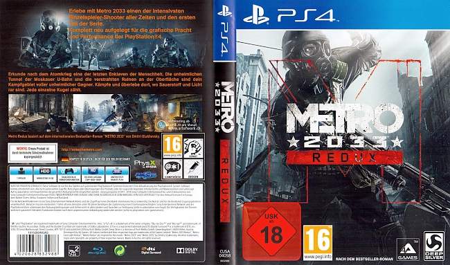 Metro 2033 Redux PS4 Cover german ps4 cover