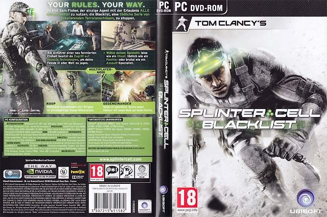 Splinter Cell Blacklist pc cover german