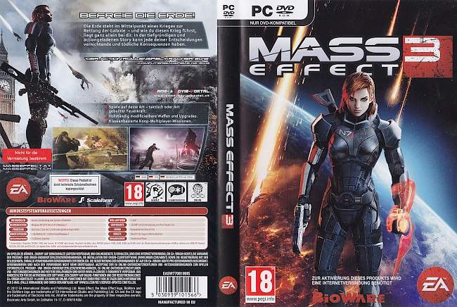 Mass Effect3 Girl Woman pc cover german
