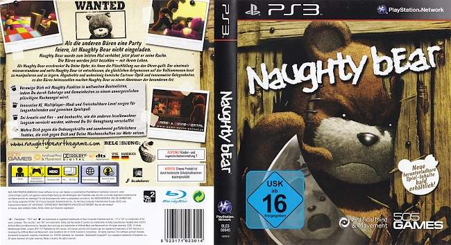 Naughty Bear german ps3 cover
