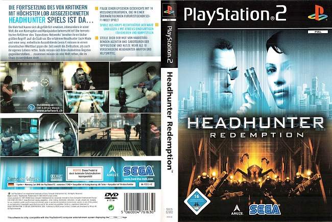 Headhunter Redemption Playstation 2 cover german