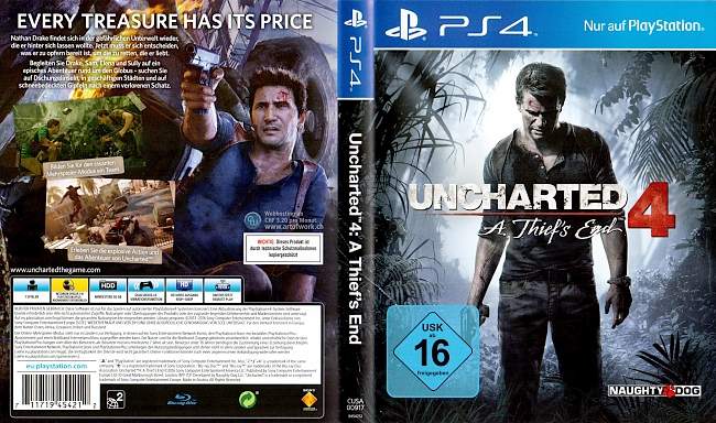 Uncharted 4 A Thiefs End Cover Playstation 4 PS4 german ps4 cover