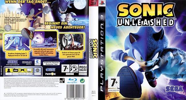 Sonic Unleashed german ps3 cover