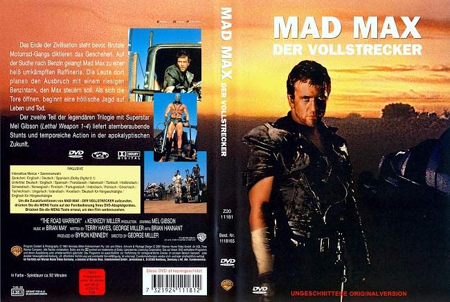 Mad Max 2 dvd cover german