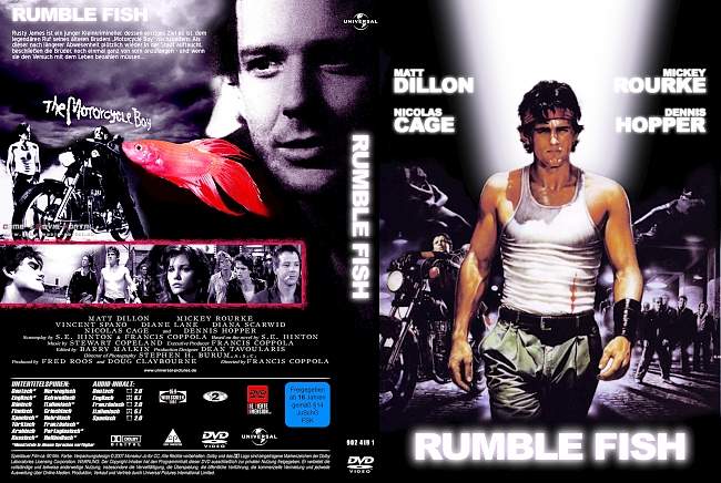 Rumble Fish Mickey Rourke Nicolas Cage Dennis Hopper Matt Dillon german dvd cover