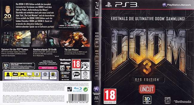 Doom 3 BFG Edition german ps3 cover