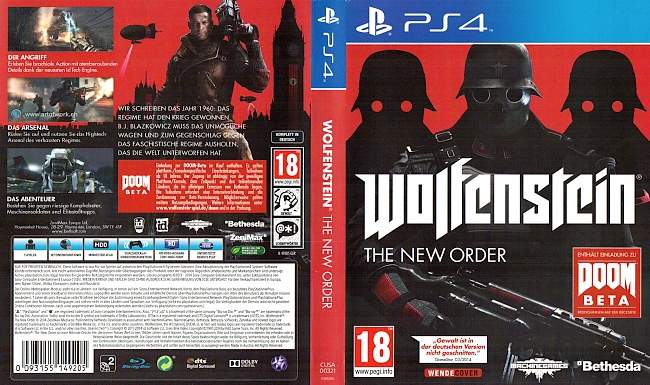 Wolfenstein The New Order german ps4 cover