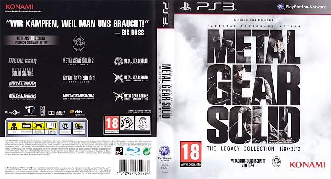 Metal Gear Solid The Legacy Collection german ps3 cover