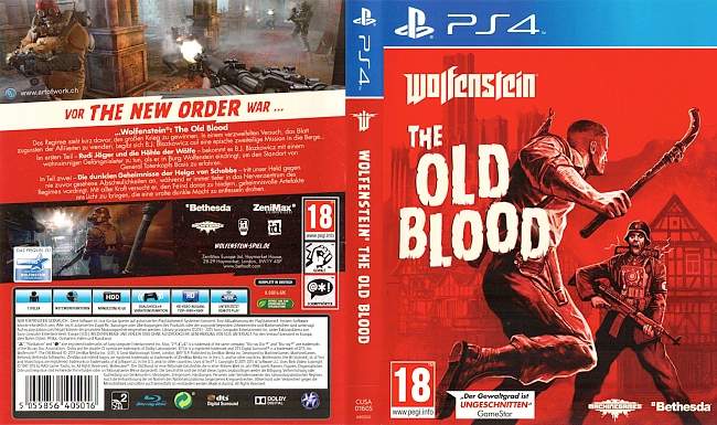 Wolfenstein The Old Blood german ps4 cover