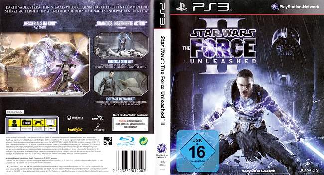Star Wars The Force Unleashed 2 german ps3 cover