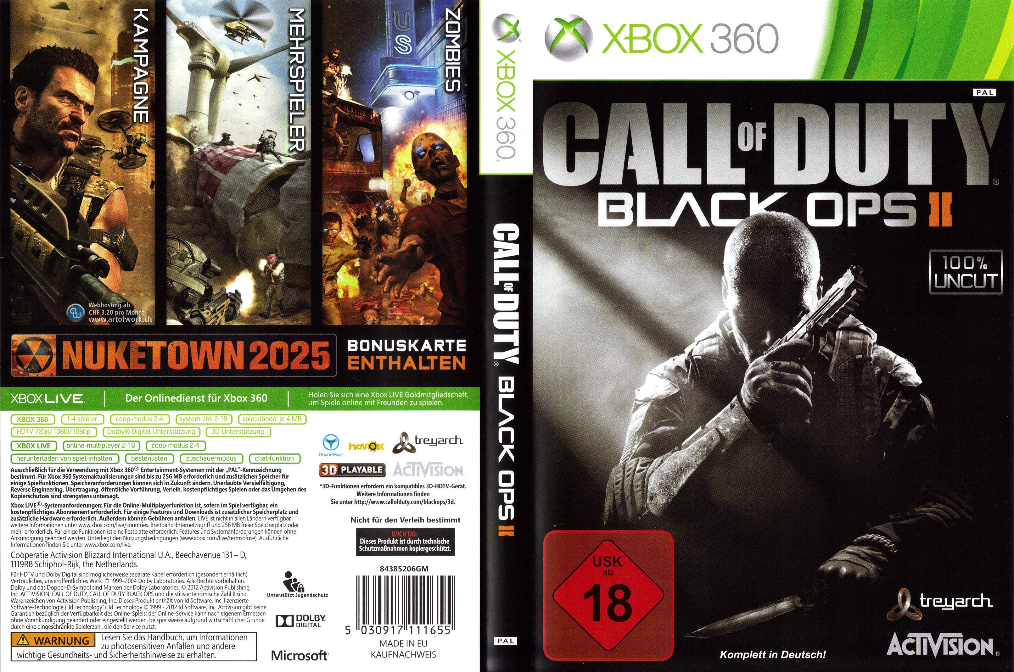 Call of Duty Black Ops 2 Xbox 360 Box Art