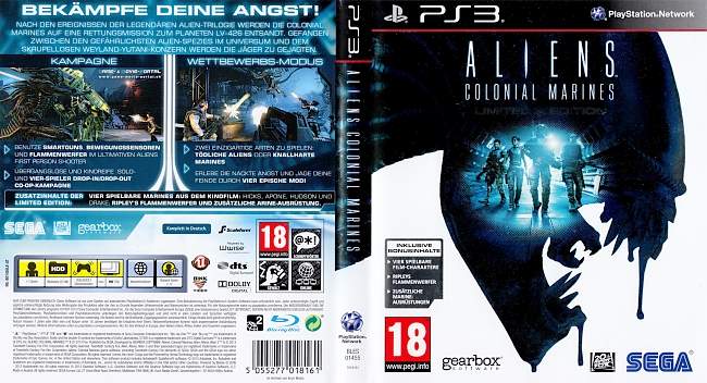 Aliens Colonial Marines german ps3 cover